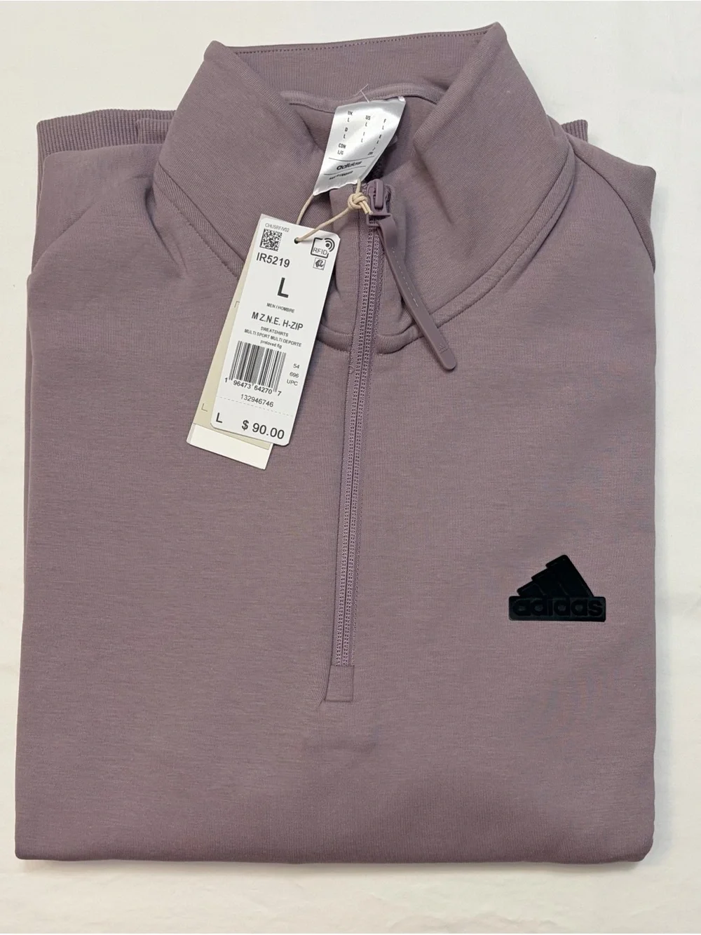 adidas Men's Quarter-Zip Sweatshirt Mauve